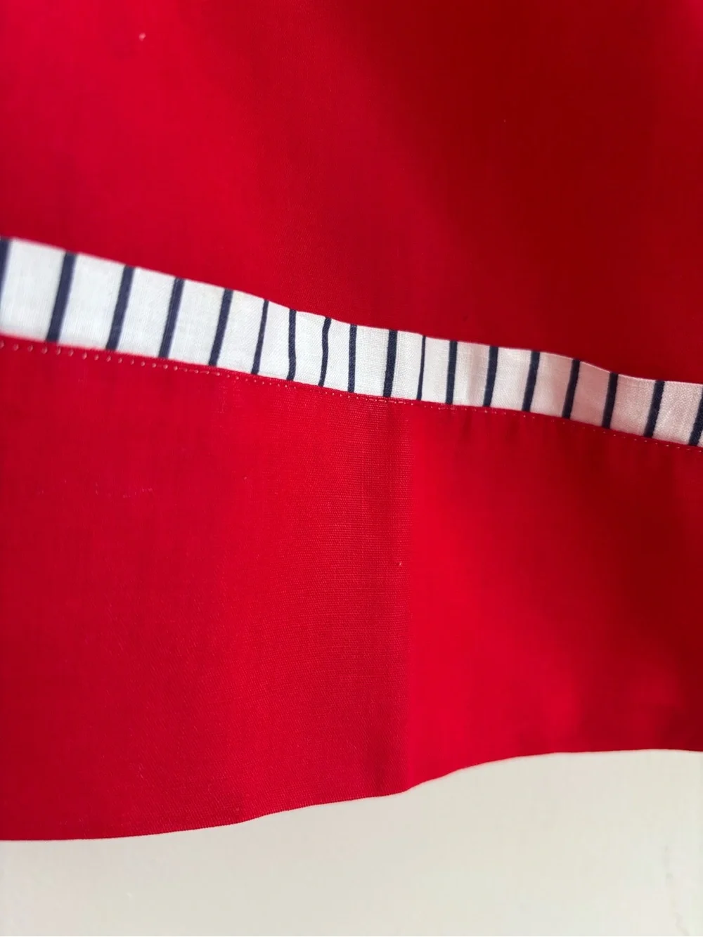Vintage Handmade Red White & Blue Half Apron with Pocket